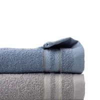 Set de 2 Toallas de Manos Visita Tiber 400 Gr 40x70 cm Gris Azul Just Home Collection