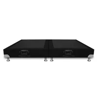 Base Boston Dividida Elegant 140x190 Negro Ecocuero
