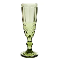 Set x6 Copas Champana Vintage Verde 5.5 Onz