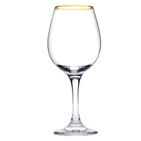 Set x6 Copas Stemware 15.2 Oz Borde Oro