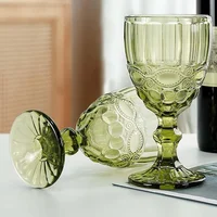 Set x6 Copas Vino Agua Vintage 10 Onz Green