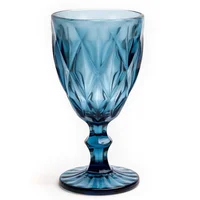 Set x6 Copas Vino Agua Vintage 10 Onz Azul