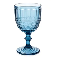 Set x6 Copas Vino Agua Vintage 8 Onz Azul