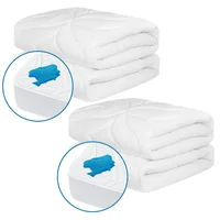 Set X2 Protector Colchón Queen Antifluido Microfibra Banda