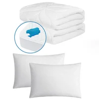 Combo Cama Queen: Protector Colchón + 2 Almohadas Hotelera