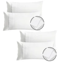 Set X4 Fundas De Almohadas 180 Hilos Blancas Algodón 90X50