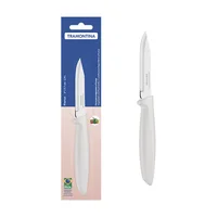 Cuchillo 3" Tramontina Plenus para Legumbres En Acero Inoxidable y Polipropileno Blanco