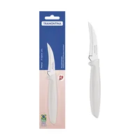 Cuchillo 3" Tramontina Plenus para Tornear En Acero Inoxidable y Polipropileno Blanco