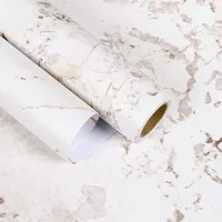 Papel Adhesivo EaseStick Mármol Blanco Marrón Impermeable Para Encimeras y Paredes