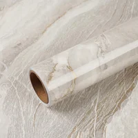 Papel Adhesivo VEELIKE Mármol Dorado Beige Impermeable Para Encimeras y Paredes