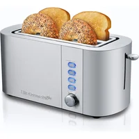 Tostadora Elite Gourmet 4 Rebanadas Acero Inoxidable Ranura Larga 1650W