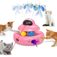 Juguete Interactivo Para Gatos Automático 4 En 1 Con Mariposa Plumas Y Bolas