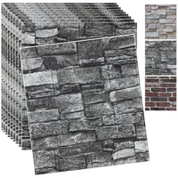 Paneles De Pared 3D Autoadhesivos De Ladrillo Negro Para Decoración Interior