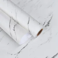 Papel Adhesivo De Mármol Blanco Gris Plateado Para Encimeras y Decoración Moderna