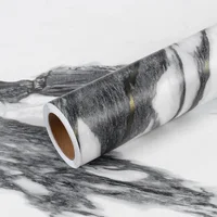 Papel Adhesivo De Mármol Negro Blanco Y Dorado Impermeable Para Encimeras