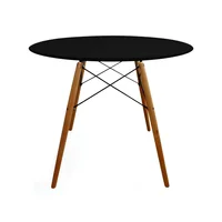 Mesa Redonda Negra Moderna para Comedor 4 Puestos