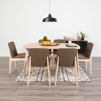 Juego de Comedor 6 puestos Miel Esther 90x150x75 cm