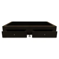 Base Cama Con Cajones 90x190 Café Microfibra