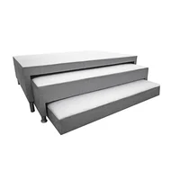 Cama Nido Triplex 3 Niveles 140x190 Gris Microfibra