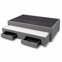 Cama Nido Duplex Con Cajones 140x190 Gris Microfibra