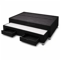 Cama Nido Duplex Con Cajones 140x190 Negro Ecocuero