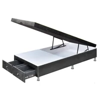Base Cama Nido Baúl Con Cajones 120x190 Gris Ecocuero