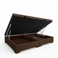Base Baul Dividida Elegant 200x200 Café Microfibra