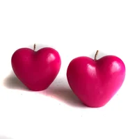 Set 2 Velas Corazón Fucsia