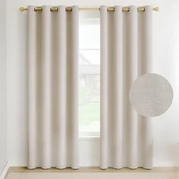 Cortina Blackout 100% Anti Luz. 2 Paños 140x220 Textura Lino