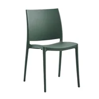 Silla Plástica de Jardín Apta Exteriores Protección Uv Verde Set X 8 Unidades