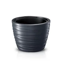 Matera Plastica Maze Conica 38x28cm Gris Piedra