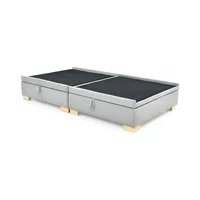 Base Cama Baul Aveiro 35x106x192 Sencilla Tela Plata
