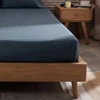 Sábana Ajustable King 300 Hilos Azul Sateen Stripe Just Home Collection