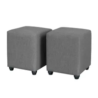 Set de 2 Puffs Fijo Wind 36x47x71 Gris