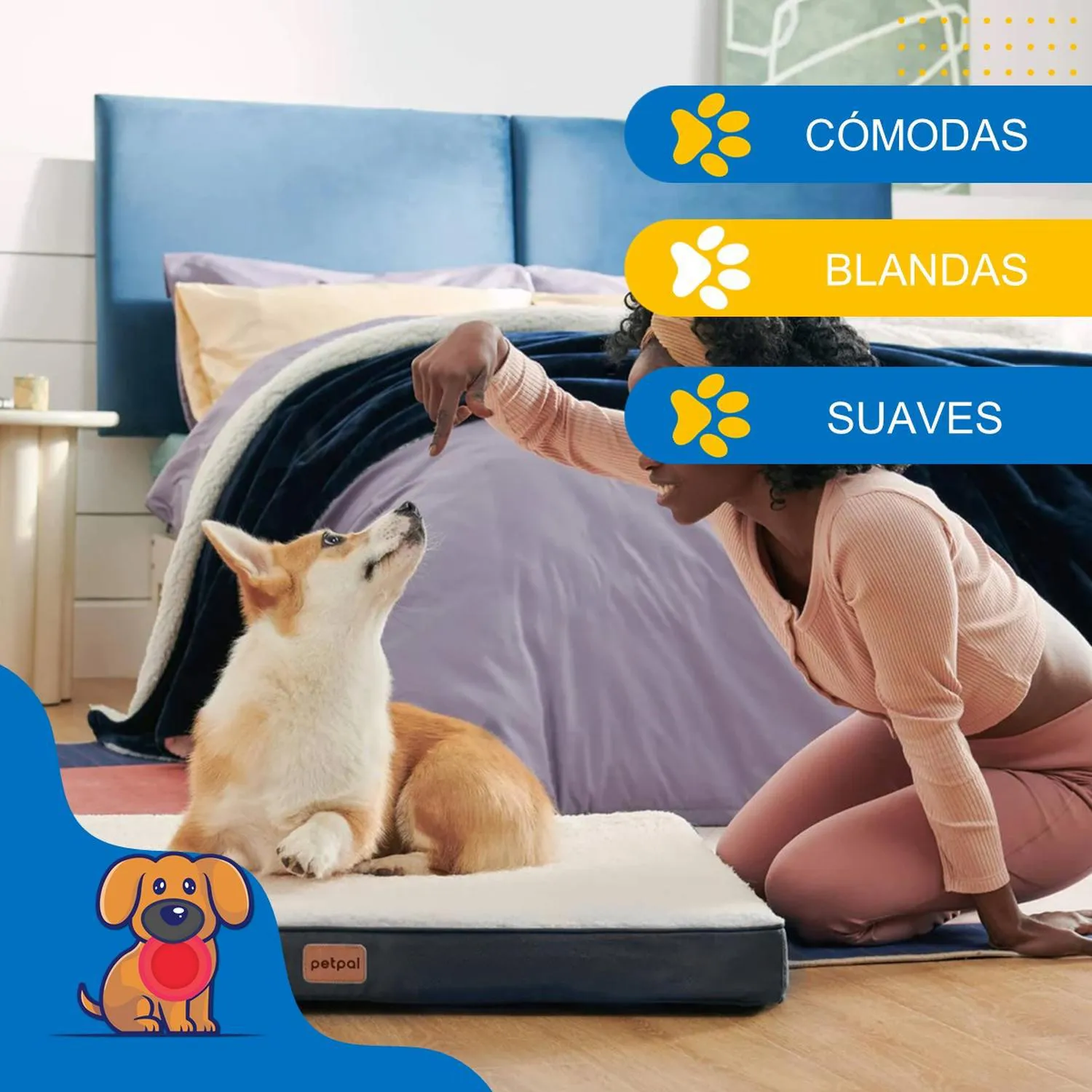 Cama Mascota Perro Reversible Lavable Mediana Petpal