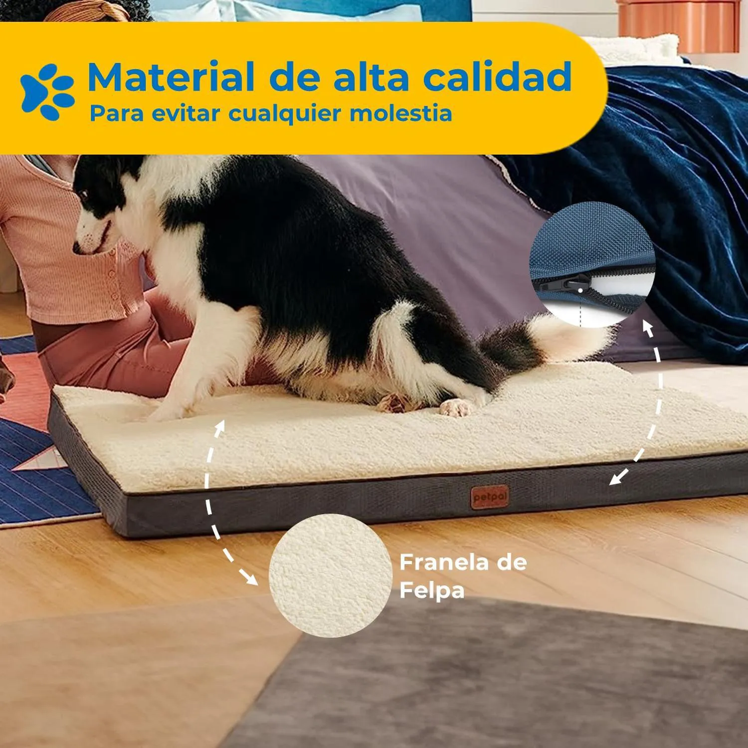 Cama Mascota Perro Reversible Lavable Mediana Petpal 6