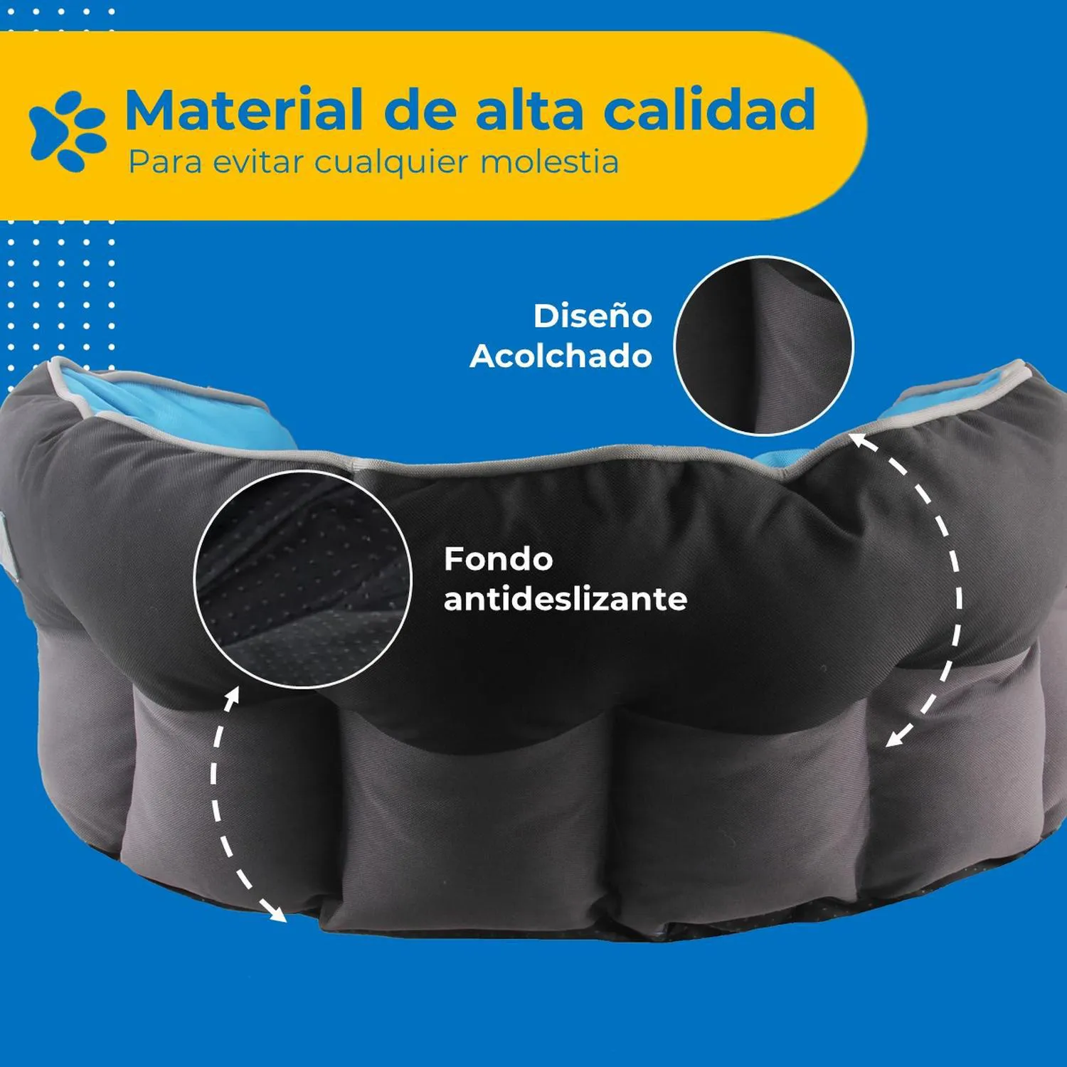 Cama Mascota Perro Gato Grande Petpal Lavable Acolchada 5