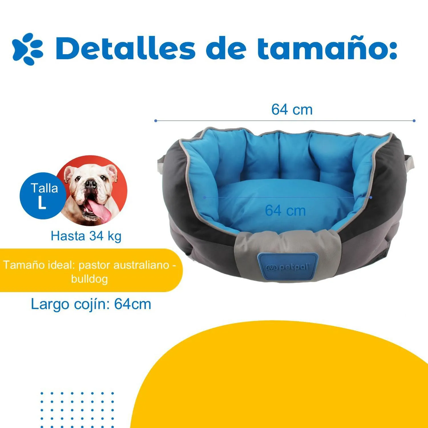 Cama Mascota Perro Gato Grande Petpal Lavable Acolchada 7
