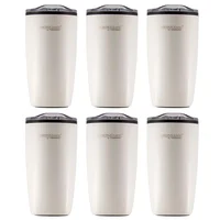 Mug 350ml Blanco Mate (exterior de Acero Inoxidable. Interior de Plastico) Set X 6 Unidades