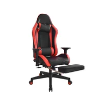 Silla Gamer con Reposapiés Leaf Negro/rojo Bonno