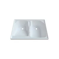Lavadero Aqua 90X60 Cm Brillante Con Flauta Blanco