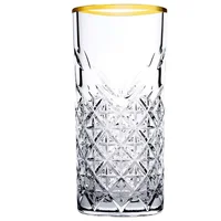 Set x4 Vasos Rim Gold Band 15 Onzas