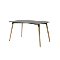 Mesa Rectangular Negra Luna 120x80cm Diseño Nórdico Moderno