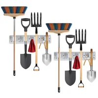 Set X 2 Porta Escobas y Traperos 4 Sujetadores 8 Ganchos C/u