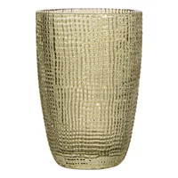 Vaso Cuadricula Vidrio Gde 400 ml Verde Lino