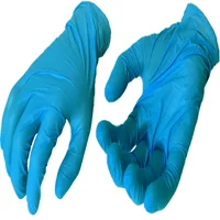 Guante 100% Nitrilo Calibre 4. Liso. Ambidiestro. Uso Industrial. Sin Talco. Color Azul Talla Xl Set x 4