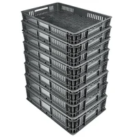 Set X8 Canastillas Plásticas Industrial 60x40x13cm Perforada