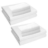 Set X2 Sábana Hotelera Para Cama Queen 1.60 Mt Blanca Suave