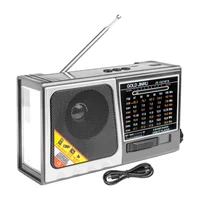 Radio Solar Recargable AM/FM/SW 8 Bandas USB Bluetooth LED