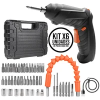 Destornillador Eléctrico Inalámbrico 49pzas C/u Recargable Set X 6 Unidades